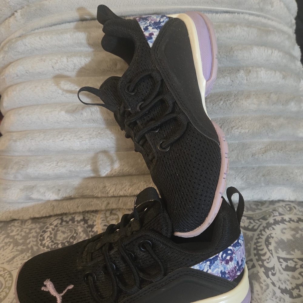 Puma Women's Black and Lavender Athletic Shoes